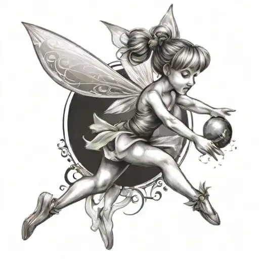 Tinkerbell Dancing Like A Balerina On A Liliepad