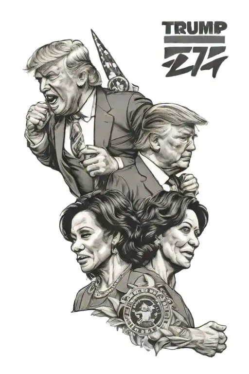 Donald Trump Fighting Kamala Harris