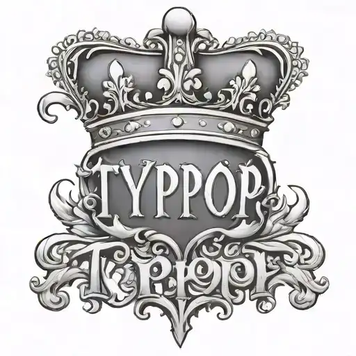 Typop Name Written With A Crown Hanging
