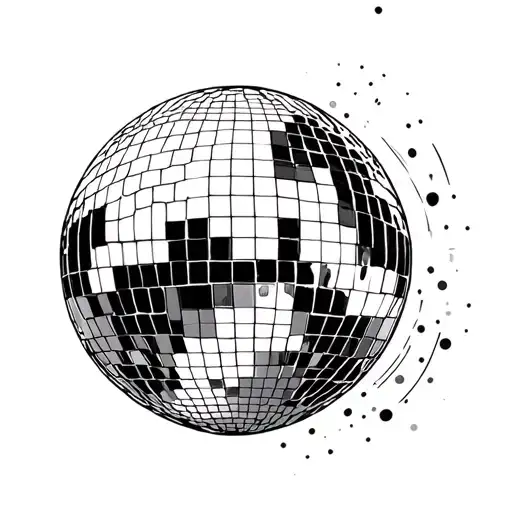 Concept Design Disco Ball Geometric Thin Line Feminine