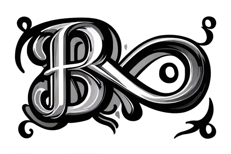 Infinitely Symbol And Letter B Letters