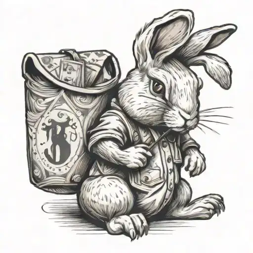 Rabbit Holding Money Bag