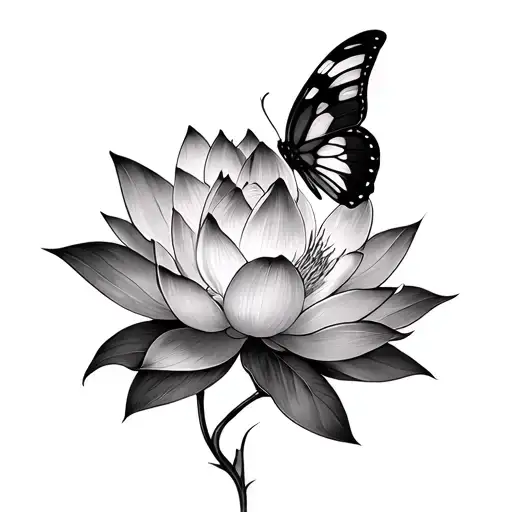 Lotus And Butterfly