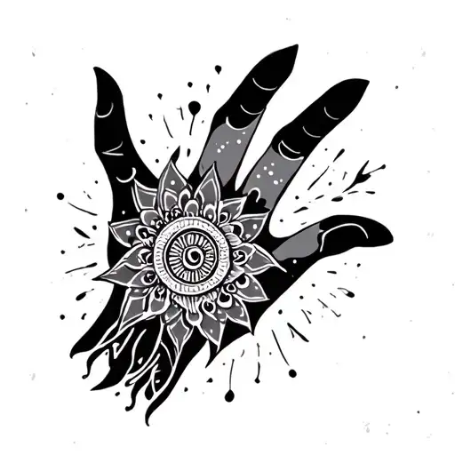 Naipes On The Finger With Shadows And Mandalas