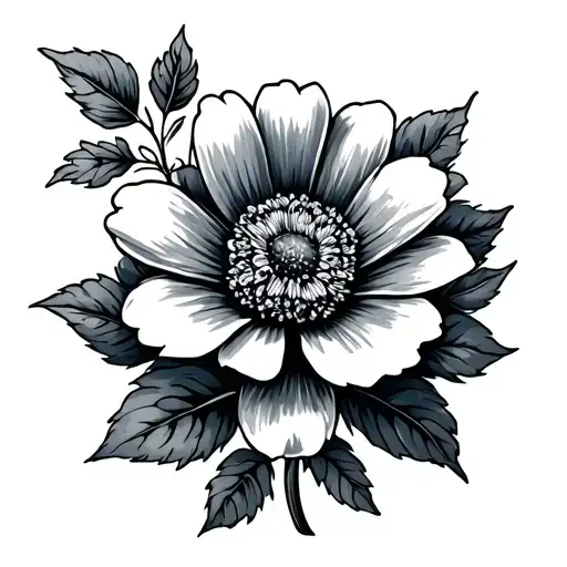 Stamp Tattoo August Flower