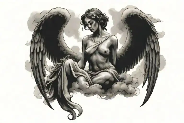 Write Typop With Clouds And Angels