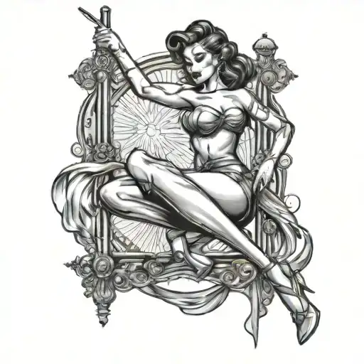 Pole Dancer Pin Up Style