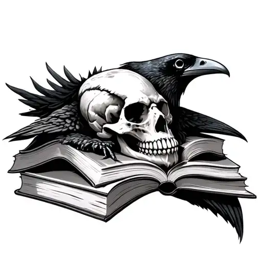 Crow Skull Pile Open Books