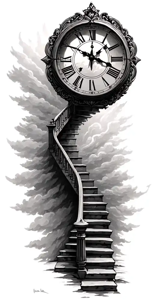 Stairway Leading To Heaven Time Clock Face