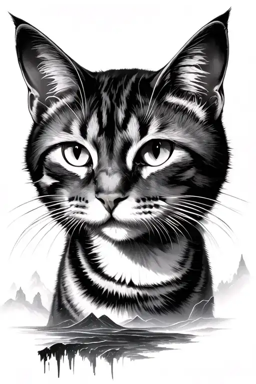 I Want A Cat Aggressively That A Landscape That Sticks Is Seen And Underneath