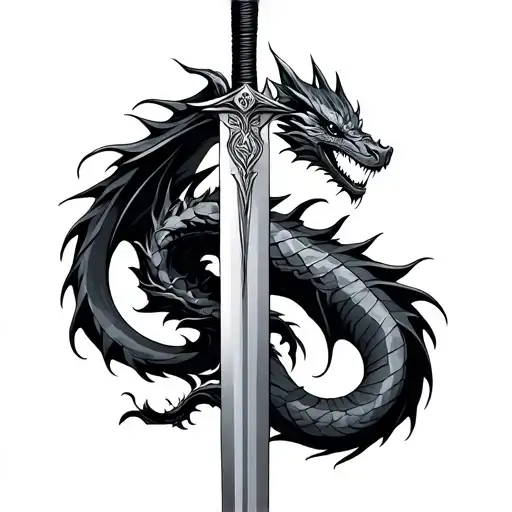 Sword Wrapped In Dragons