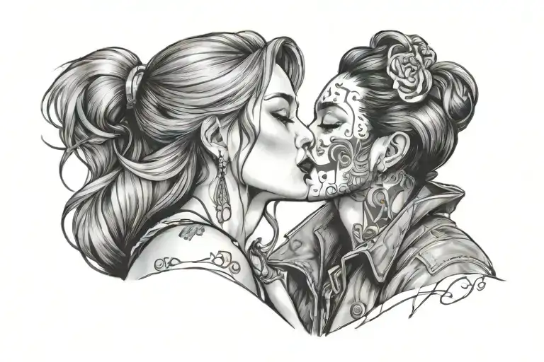Kate And Vi From Arcane Kissing In An Elevator