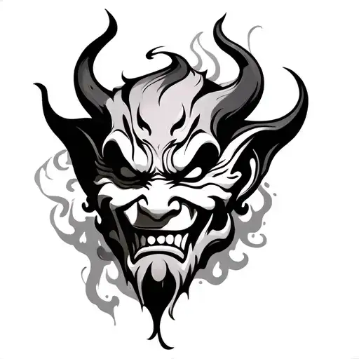 Oni Mask Whit Smoke
