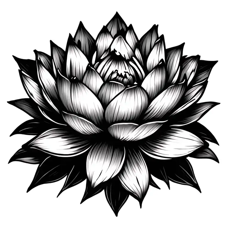 Tribal Lotus Flower Tattoo Design