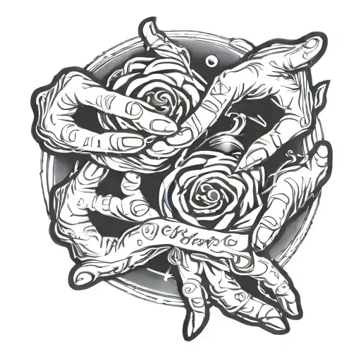 Two Birth Dates With Protective Hands