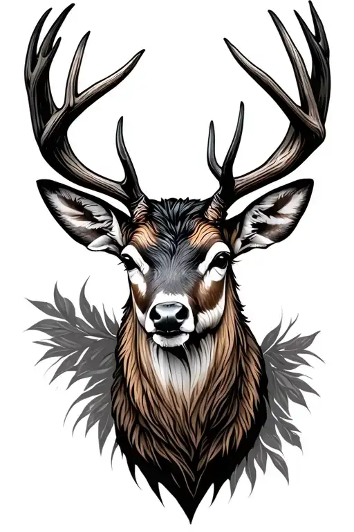 Deer Head With Large Antlers