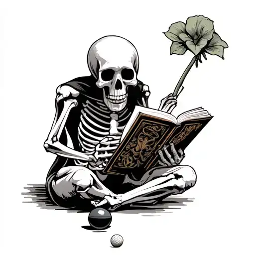 Skeleton Reading A Putt