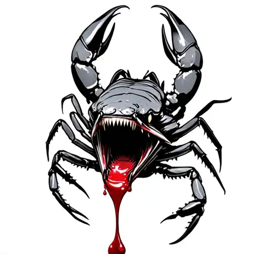 Craw With Blood Drops From Its Mouth