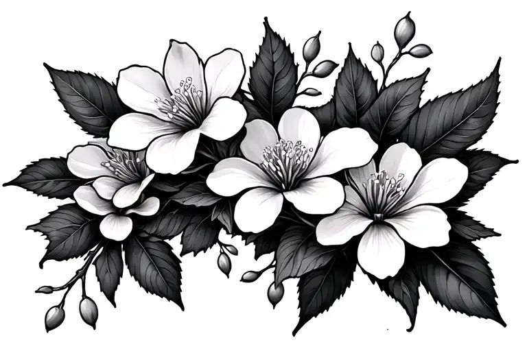 Florale Avec Cherry Blossoms Falling