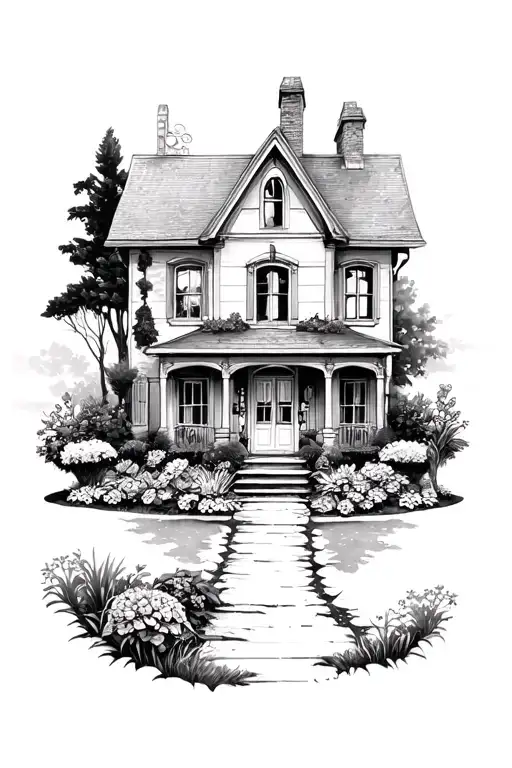 House And Garden Scene