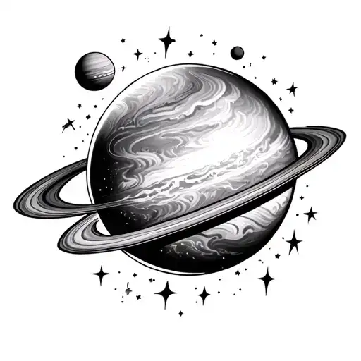 Thigh Tattoo With Dainty Marble Lines With Beautiful Starts Coming Out And Dainty Planets