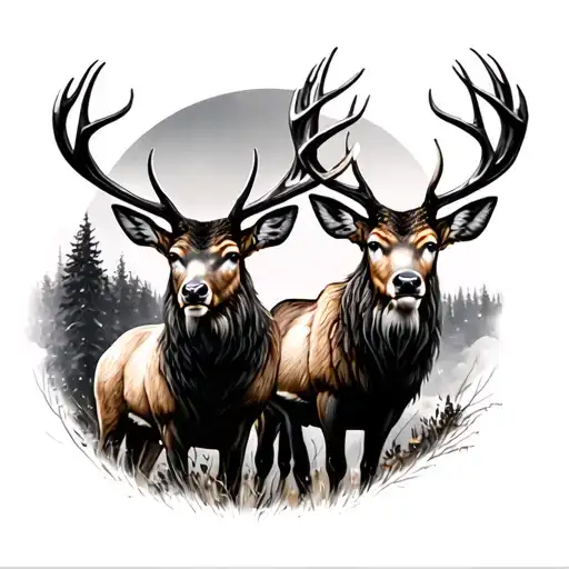 Elk And Deer