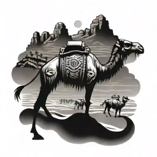 Camel And Monkey Desert