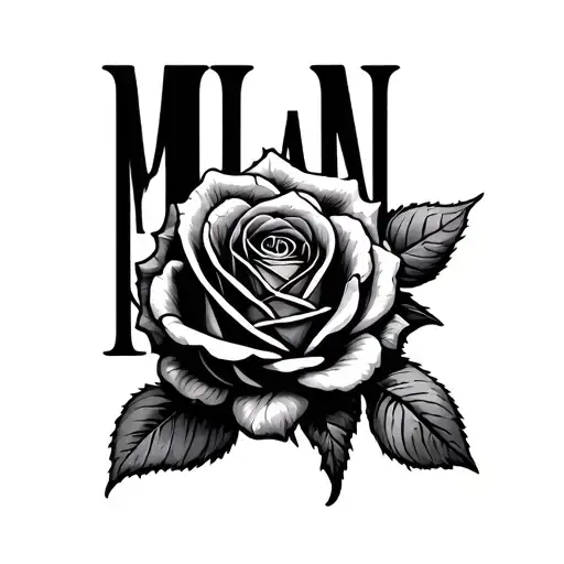Name Milan Mit Rose Intertwined Within