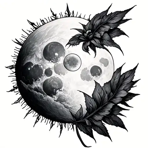 Sol Y Luna Combined In A Single Drawing