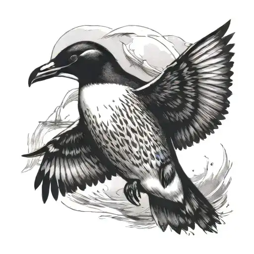 Penguin Flying F16 Jet