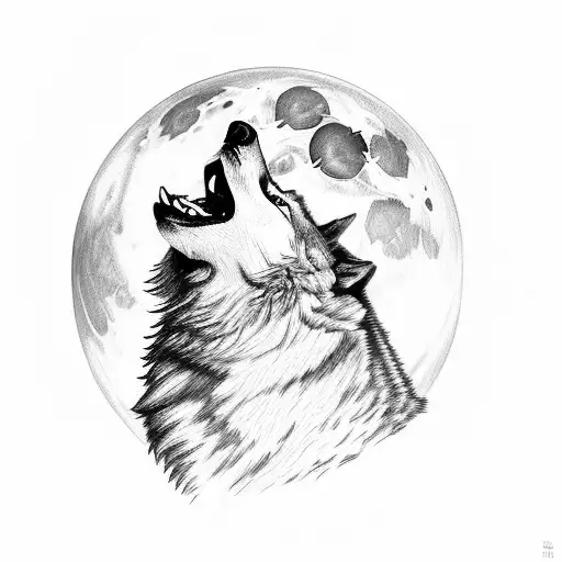 Wolf Howling At A Moon Made Of Sheet Music