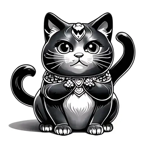 Maneki Neko Tattoo Small