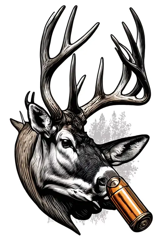 Deer Antler With Shotgun Shells