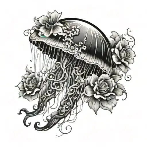 Jellyfish With Flowers