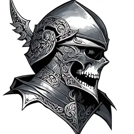 Middle Age Knight Death Tete