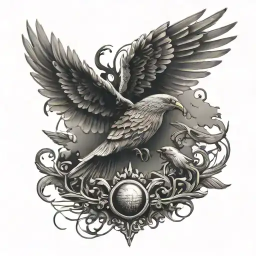 Bird Wings Transform To Aircraft Wings Holding