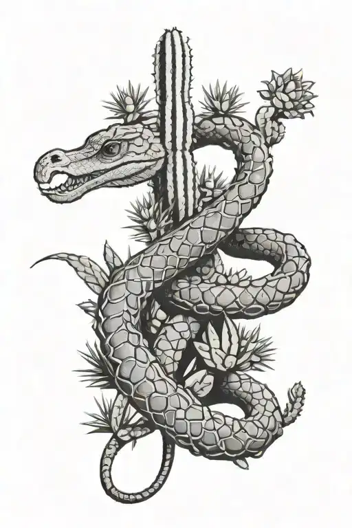 Arizona Flag Cactus Rattle Snake Wrapped