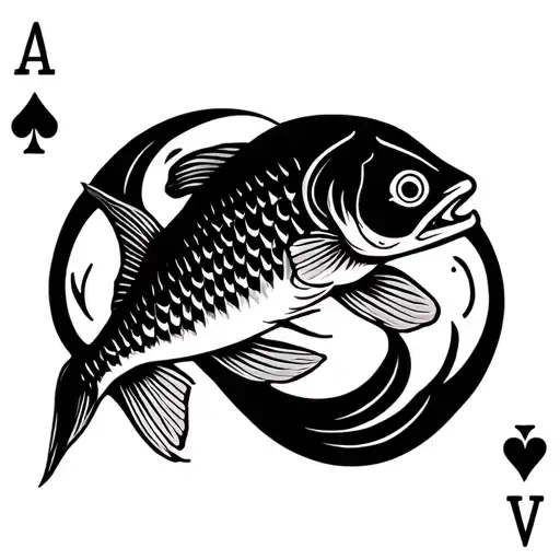Poker Card Fish Swimming