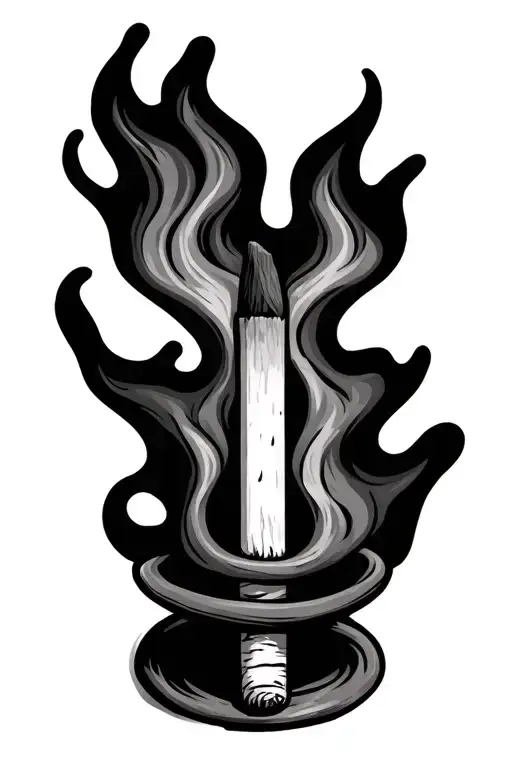 Match Stick And Flame
