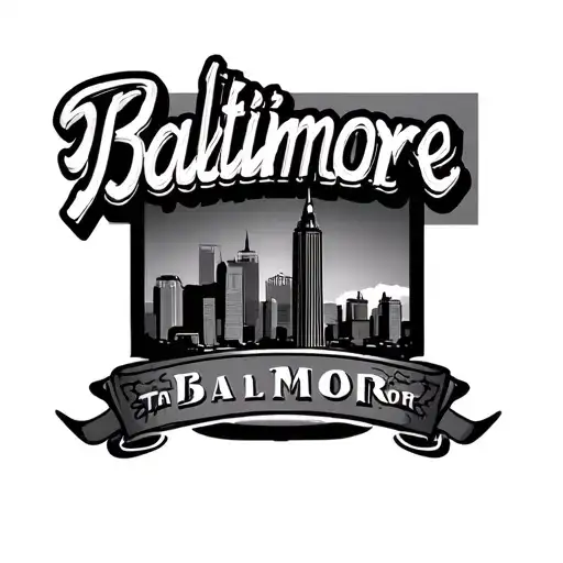 Baltimore City Tattoo Design With The Baltimore Name Up Top And The City Below The Baltimore Name