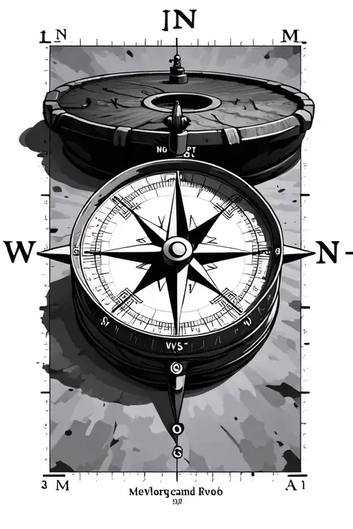 Compass With The Coordinates