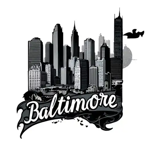 Baltimore Back Tattoo Design With The With The City Included