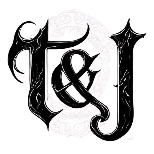 Hidden T And J Written In Calligraphy