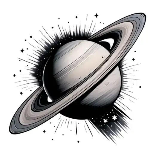 Saturn With Stars