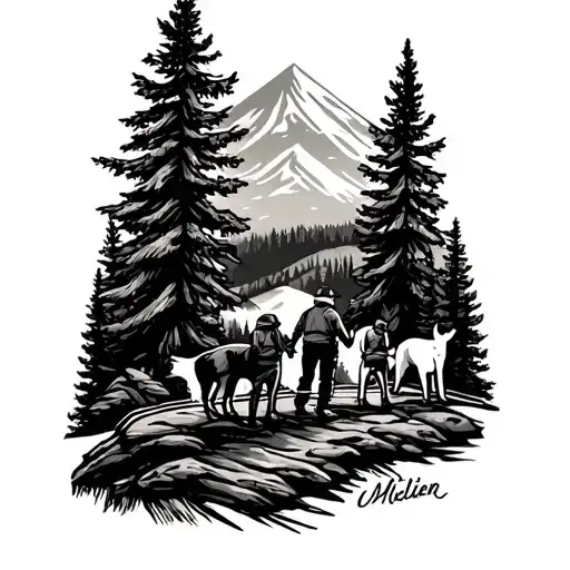 Hiking Camping Family And Dog Sleeve