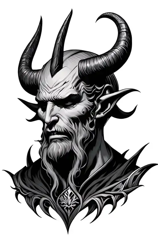 Lucifer Head With Horns