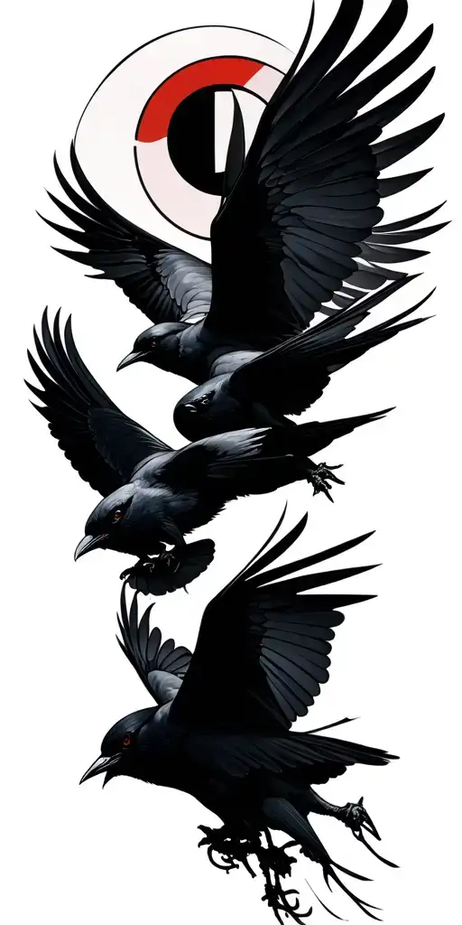Itatchi Sharingan With Crows Flying
