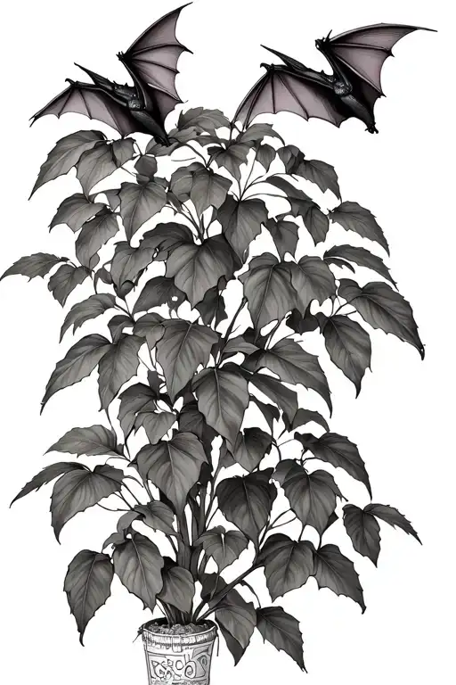 Bats Climbing Over A Coffee Plant Growing