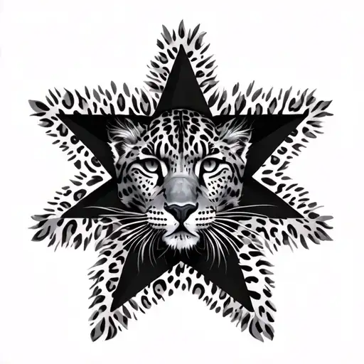 Leopard Print Border Star