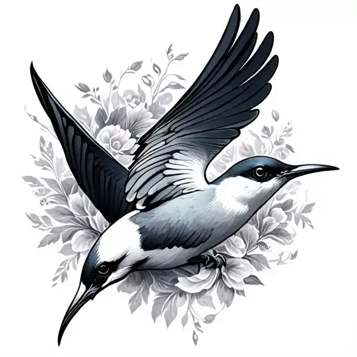 Swallow Tattoo With Ornamental Trail
